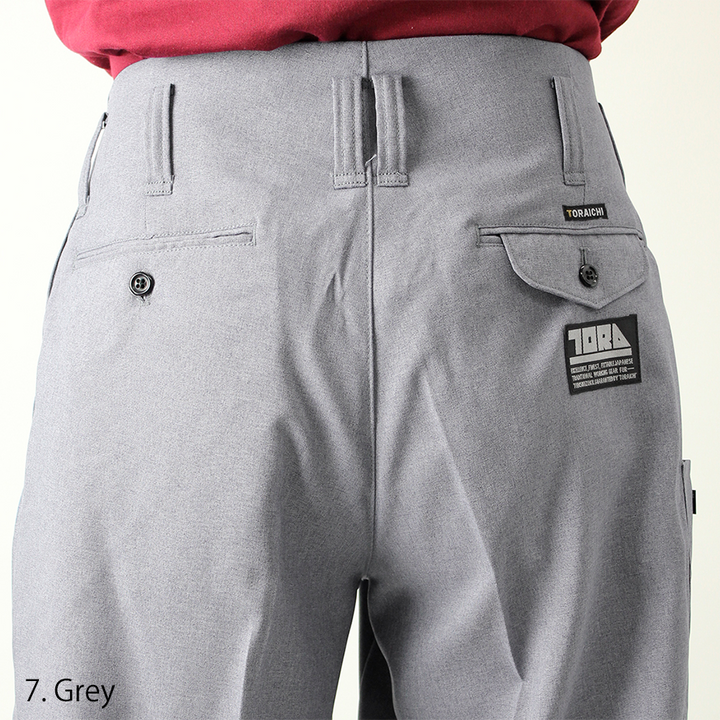 Toraichi 7016-414 Japanese workwear silver long tobi trousers side profile