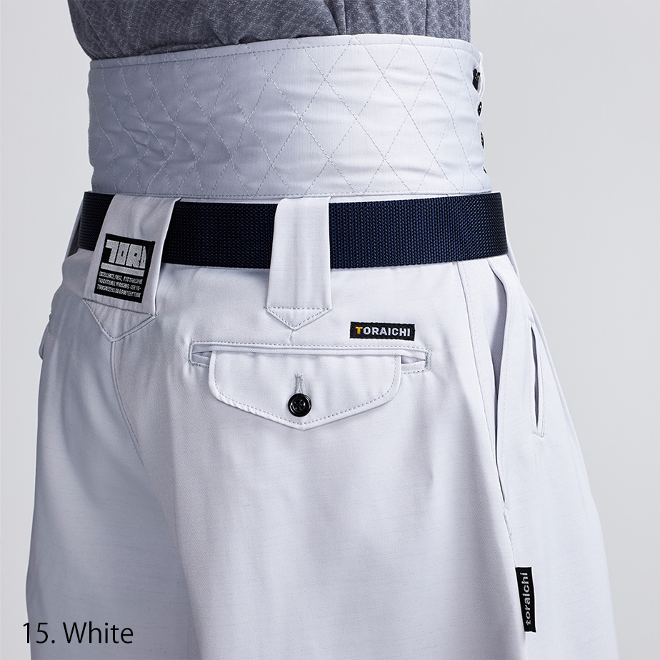 Toraichi tobi pants belt loop detail white