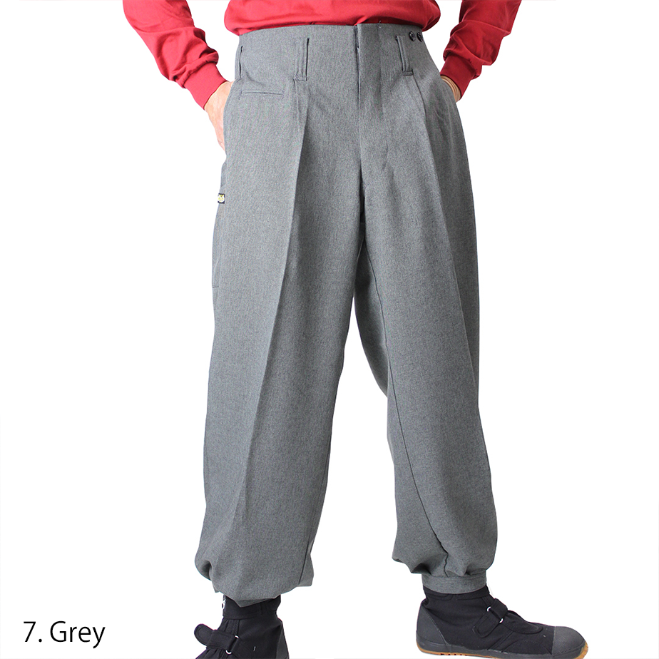 Grey Japanese tobi pants 7016-406 with tapered calf cut