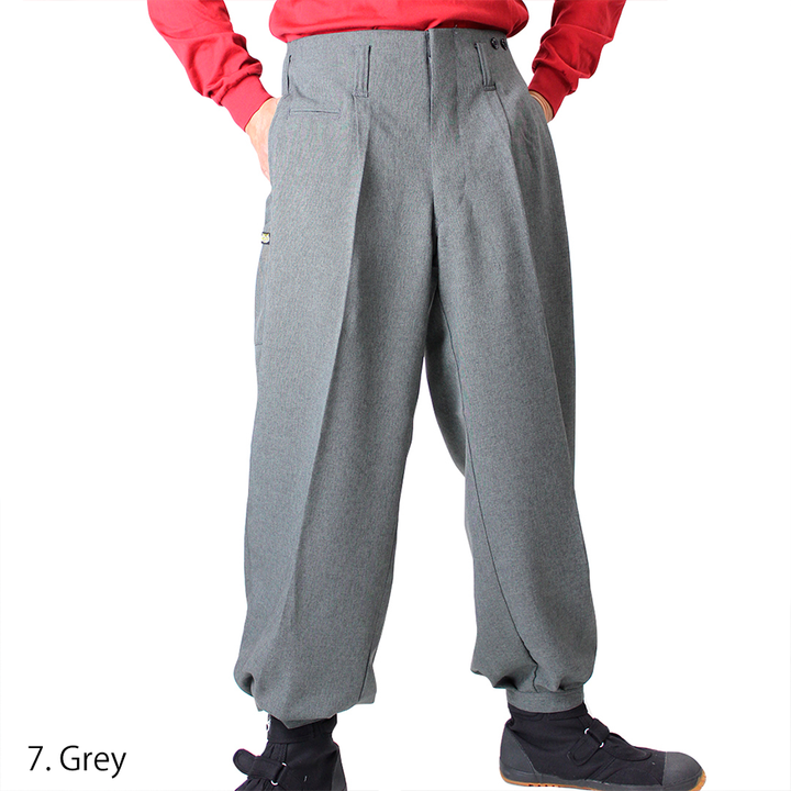 Grey Japanese tobi pants 7016-406 with tapered calf cut