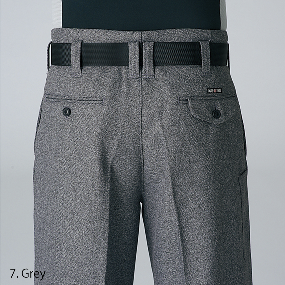 Back view showing Toraichi 8050-414 Grey Long Nikka tobi trousers