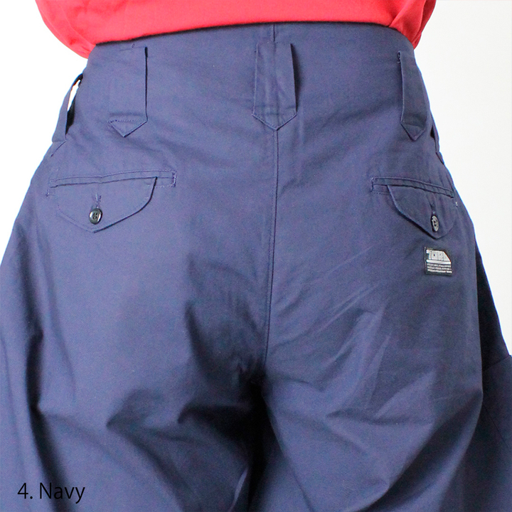 Japanese Shichibu Tobi Pants in Navy with six ankle buttons