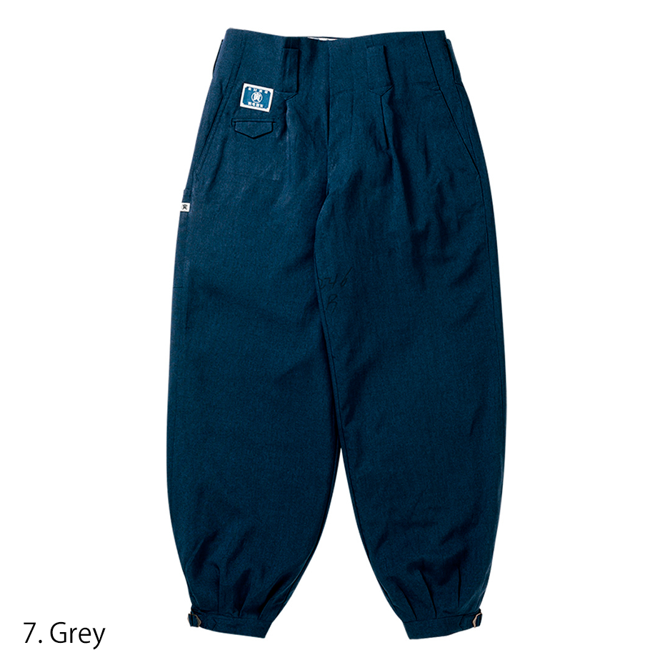 Wide silhouette Japanese tobi pants with tapered leg cut