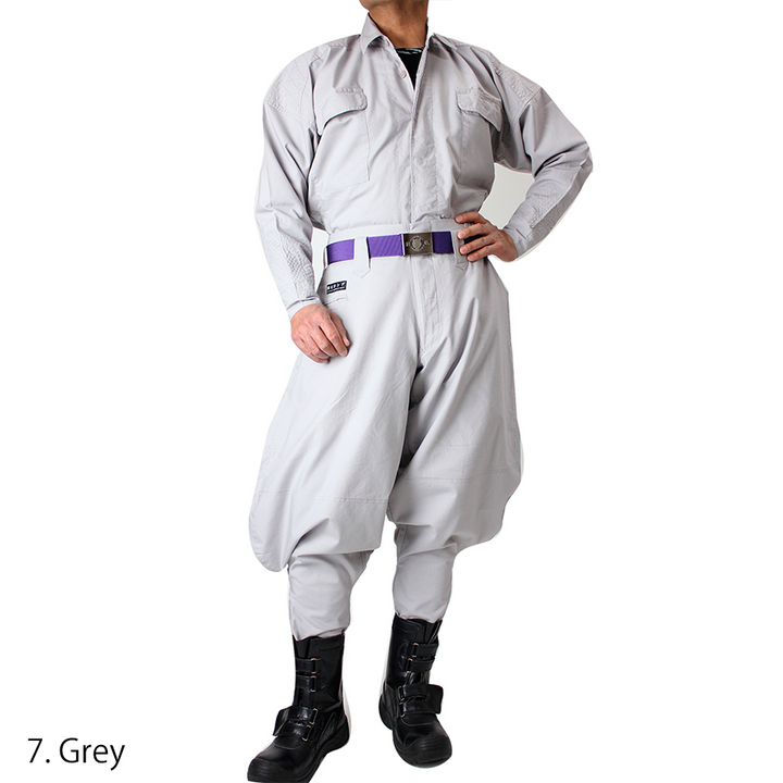Toraichi 1016-412 Grey wide leg long hachibu tobi pants for men