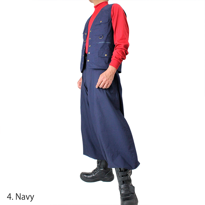 Navy Japanese tobi pants 1016-418 with dramatic wide super long cut