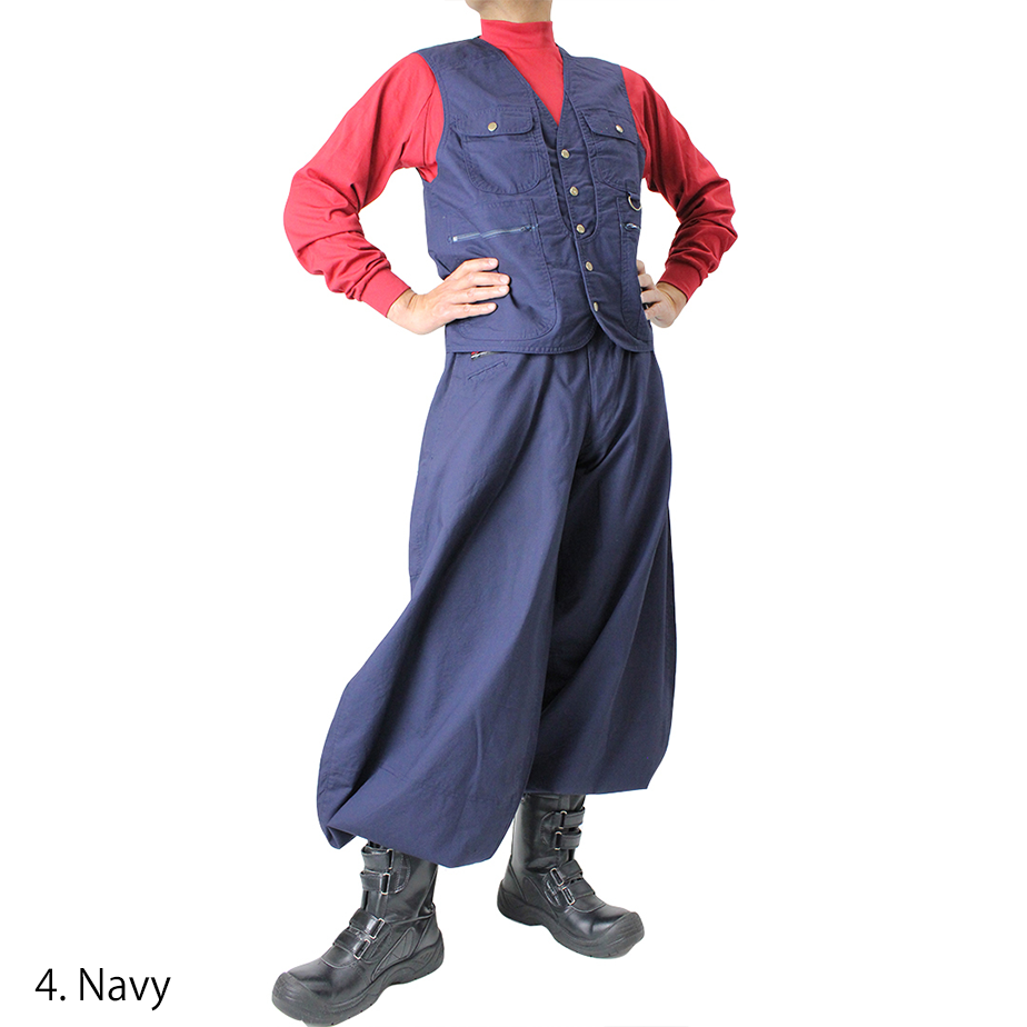 Toraichi 1016-418 Navy hachibu tobi pants super long silhouette from Japan