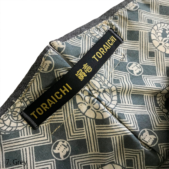 Close-up of Toraichi riding pants fabric texture in grey