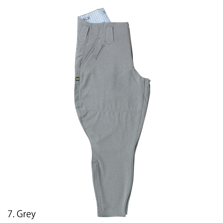 Front view of Toraichi tobi pants in navy riding pants silhouette