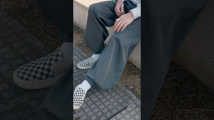 Toraichi tobi pants paired with a white belt, shot from behind for fit perspective