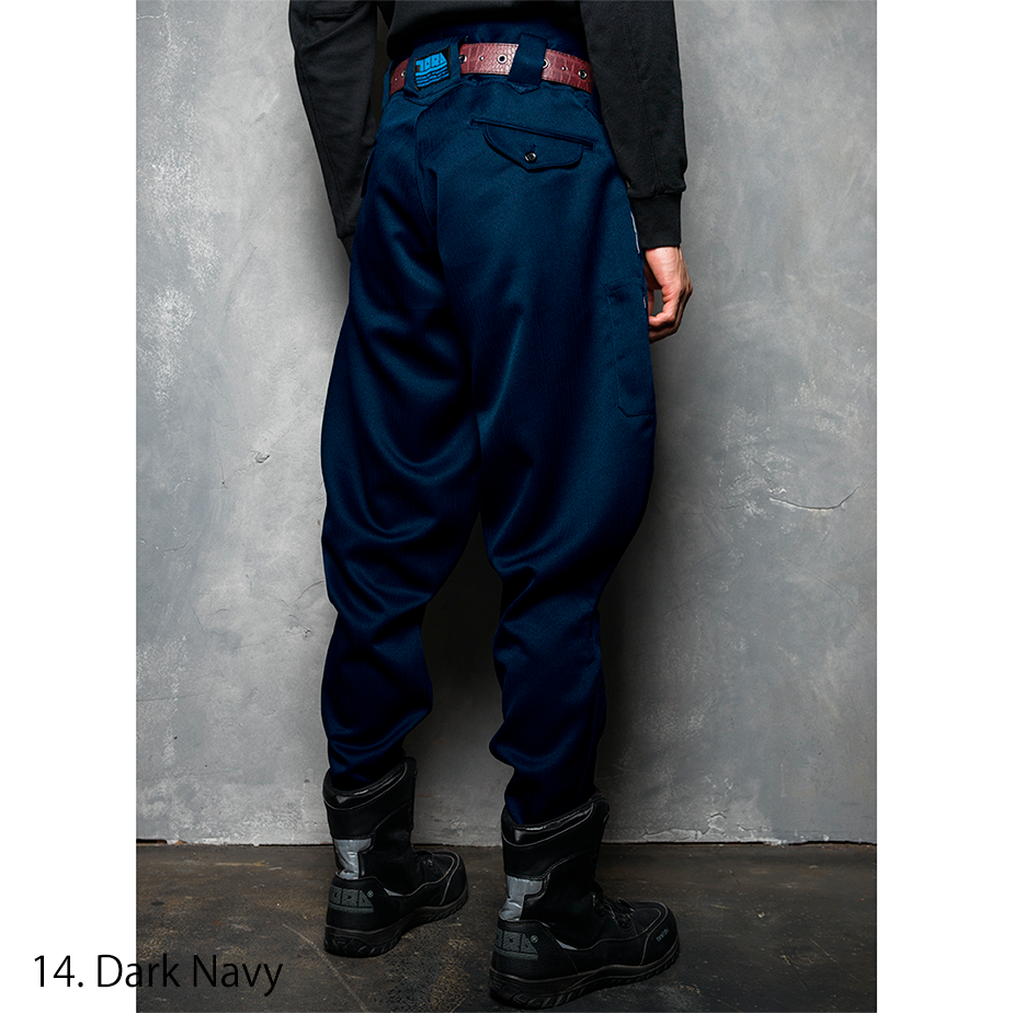 Toraichi tobi pants full body side profile in dark navy color
