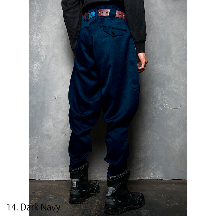 Toraichi tobi pants full body side profile in dark navy color