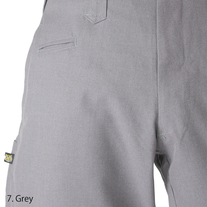 Grey high-waist Toraichi pants with wide hip and slim ankle taper