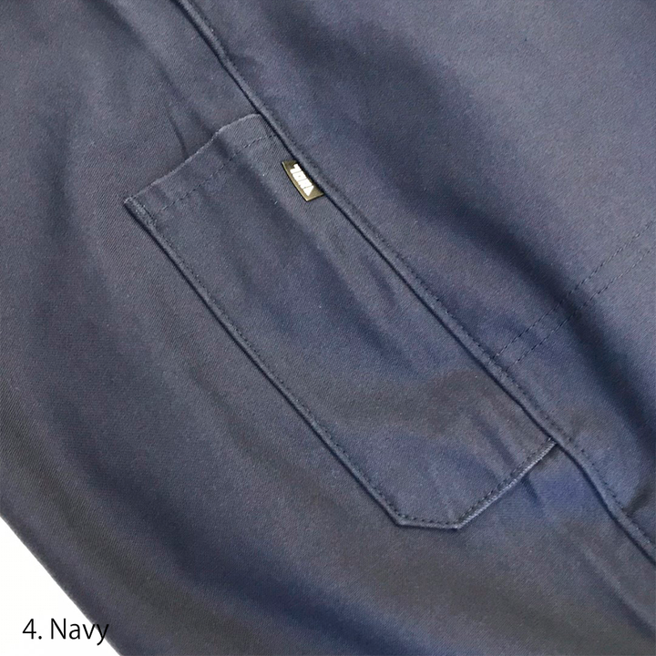 Close-up of pocket stitching on Toraichi navy tobi pants