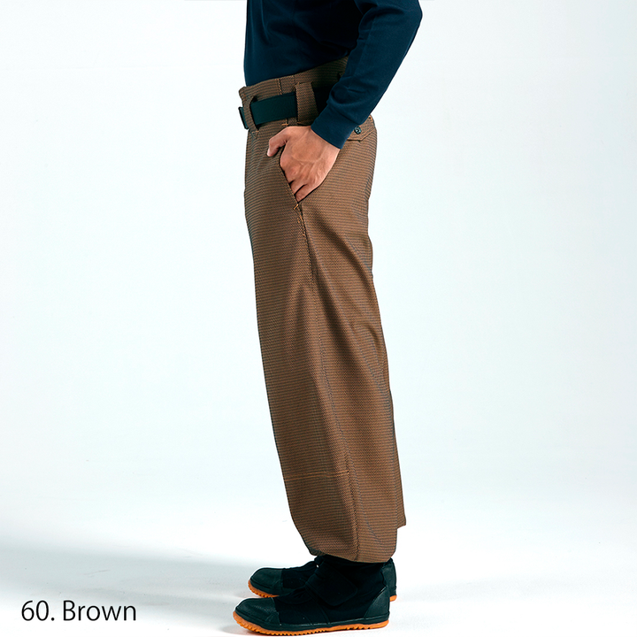 Slim super-long Japanese hachibu pants with work boots
