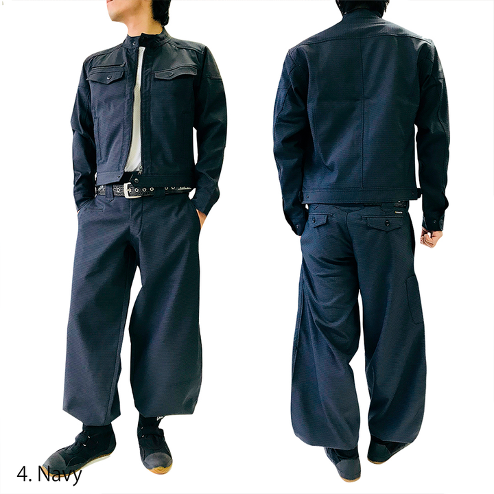 Brown hachibu pants with slim cut and extra length