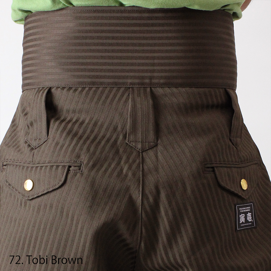 Close up of waistband and buttons on hachibu pants