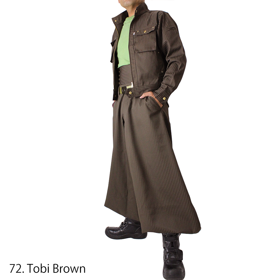 Brown tobi pants with wide balloon silhouette