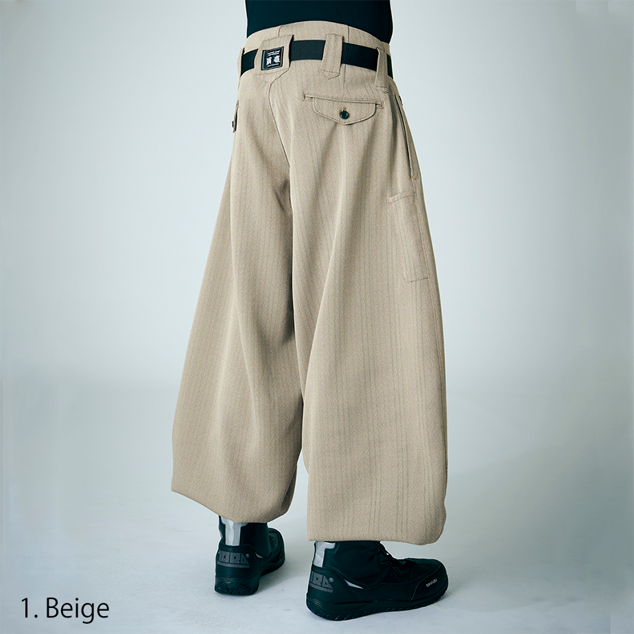 Toraichi 5309-418 Japanese workwear beige hachibu tobi trousers side profile