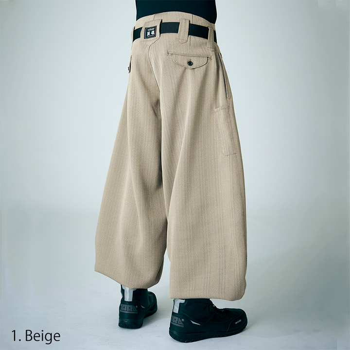 Toraichi 5309-418 Japanese workwear beige hachibu tobi trousers side profile