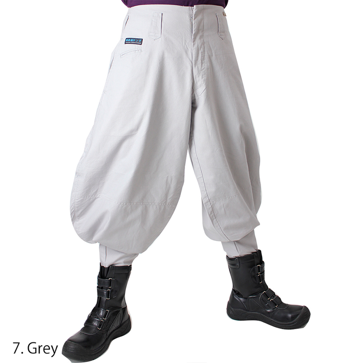 Toraichi 1016-410 Japanese workwear beige hachibu tobi trousers side profile