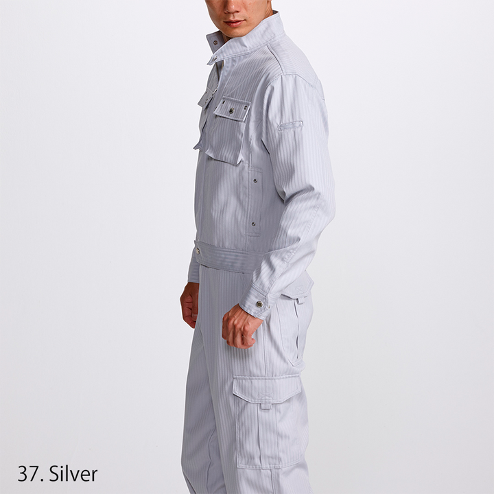Model wearing Toraichi 7160-124 Jacket and Pants from Japanese Workwear collection