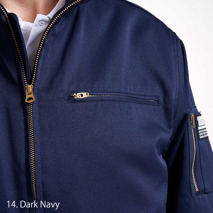 Fabric texture detail highlighting durable polyester-cotton twill blend