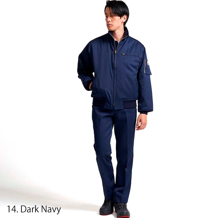 Close-up of chest pocket and zipper detail on 2530-137 workwear jacket