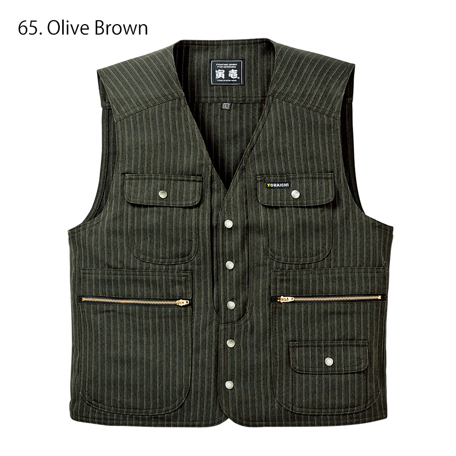 Back view of Toraichi 4309-611 polyester pinstripe tobi vest