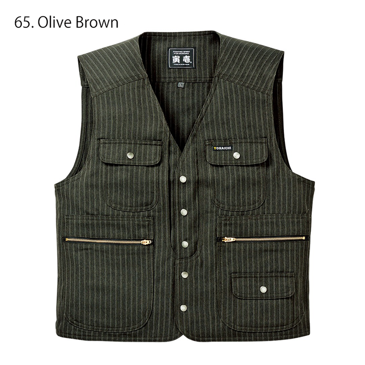 Back view of Toraichi 4309-611 polyester pinstripe tobi vest