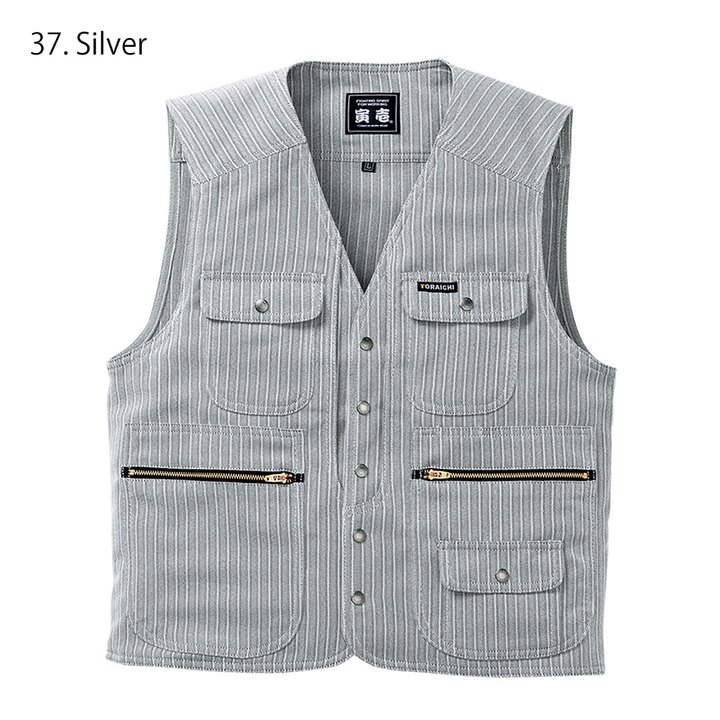 Side angle showing structured silhouette of Toraichi 4309-611 tobi vest