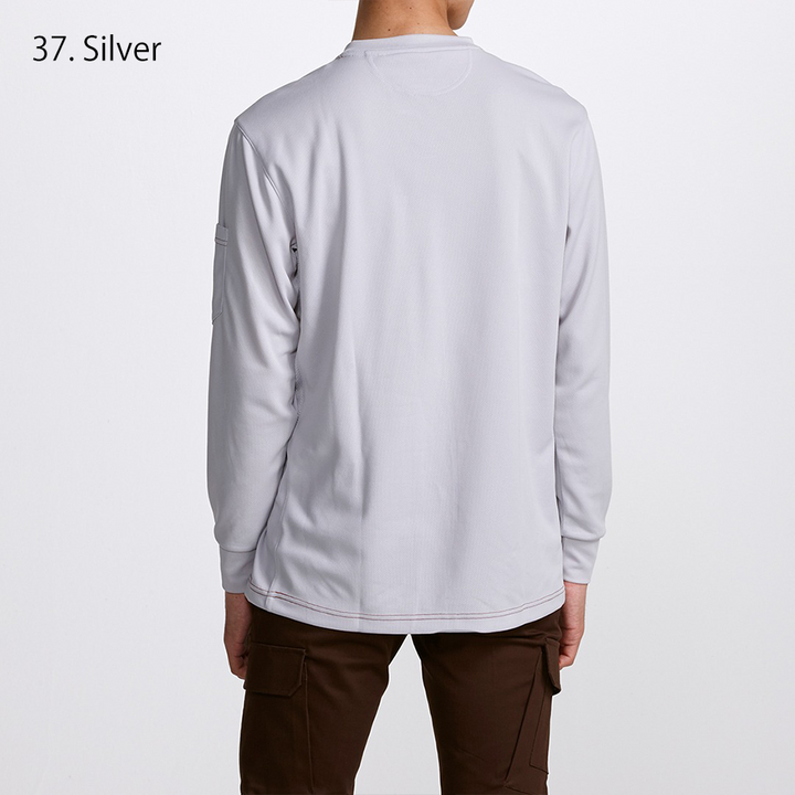 Side profile of Toraichi 5959-654 long sleeve mesh workwear shirt