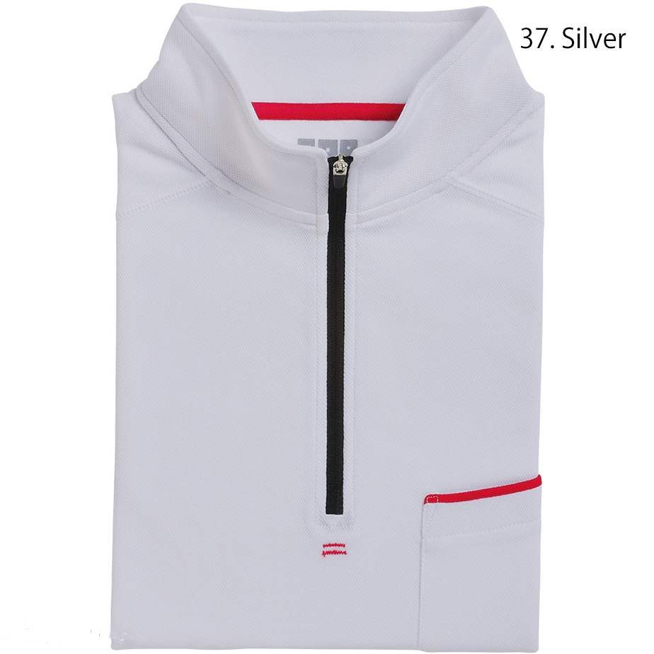 White version of the Toraichi 5960-623 zip-up shirt emphasizing clean lines and quick-dry comfort.