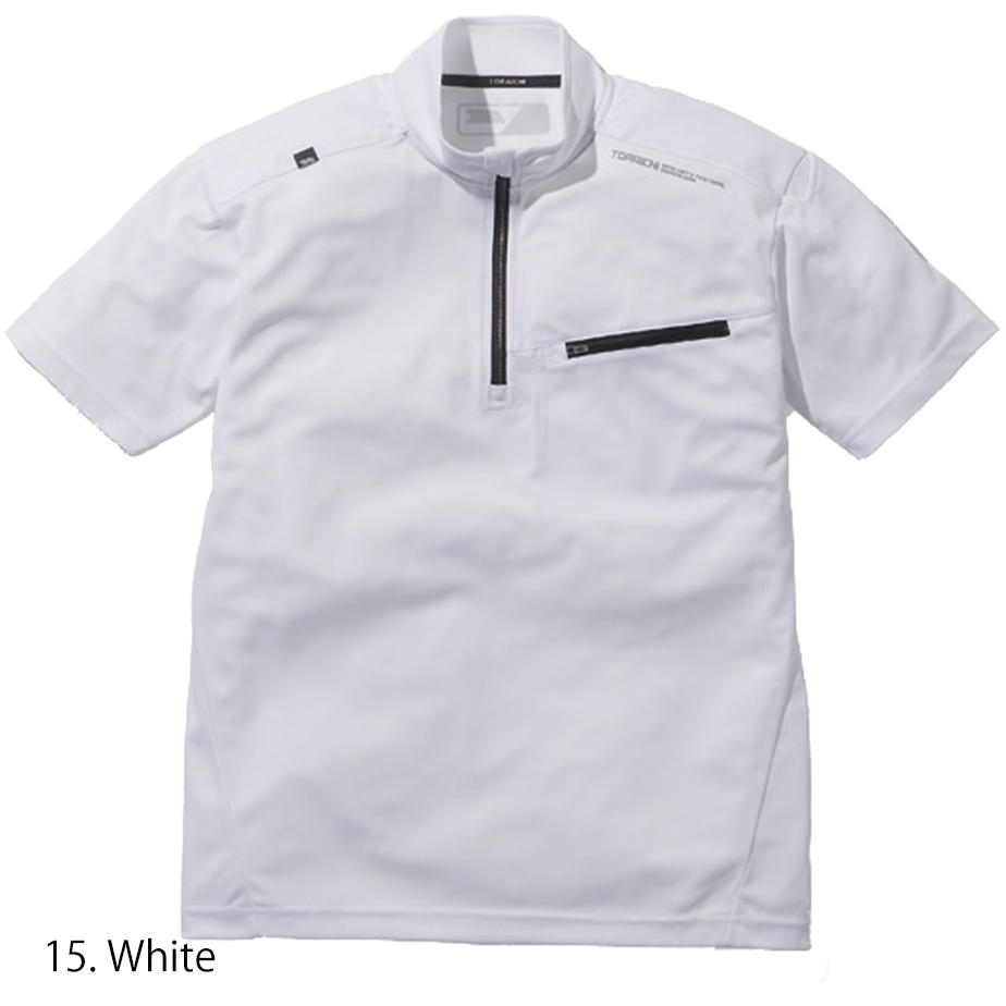 White variation of the Toraichi 5975-624 shirt displaying breathable expand-mesh texture and structured design.