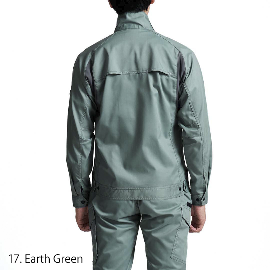 model wearing the Toraichi 2131-124 tobi jacket with matching workwear pants for a complete set