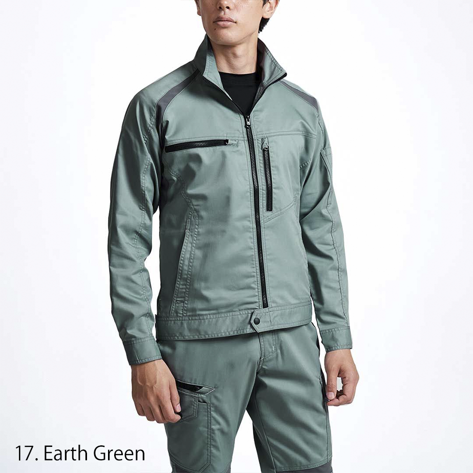 side view of the Toraichi 2131-124 tobi jacket showing ergonomic shoulder panels and breathable construction