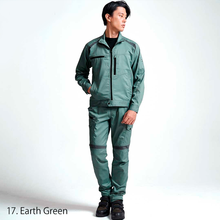 fabric texture detail of the lightweight tobi workwear jacket in summer polyester-cotton twill