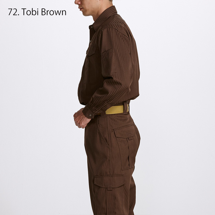 Back view highlighting clean yoke and tailored fit of the polyester-cotton Toraichi workwear shirt