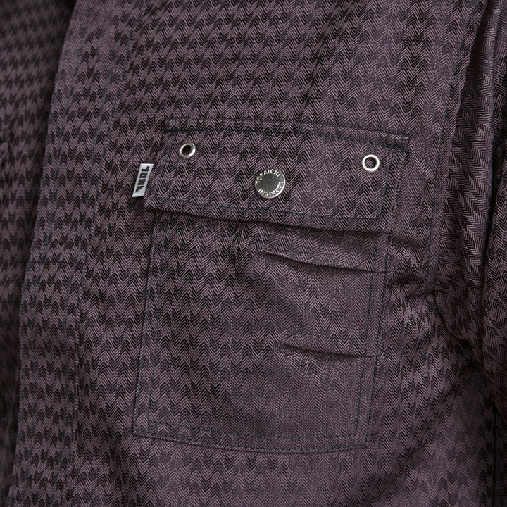 Front torso view emphasizing chest pocket symmetry and durable weave texture