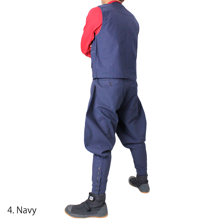 Back view of Toraichi 1016-611 Japanese workwear vest