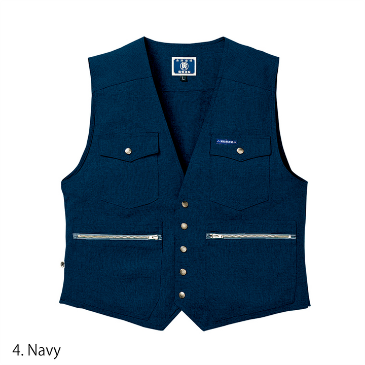Back view of Toraichi 8021-611 vest showing clean structured silhouette