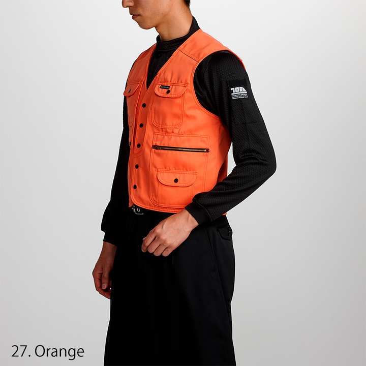 Back view of Toraichi 2530-611 Japanese workwear tobi vest