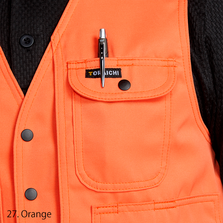 Fabric texture detail of Toraichi 2530-611 polyester cotton blend vest