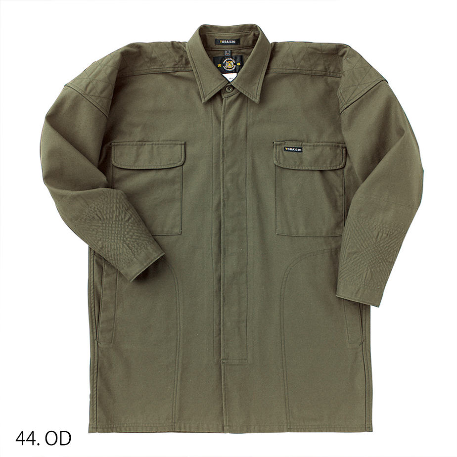 Collar and chest pocket close-up highlighting the craftsmanship of the tobi shirt