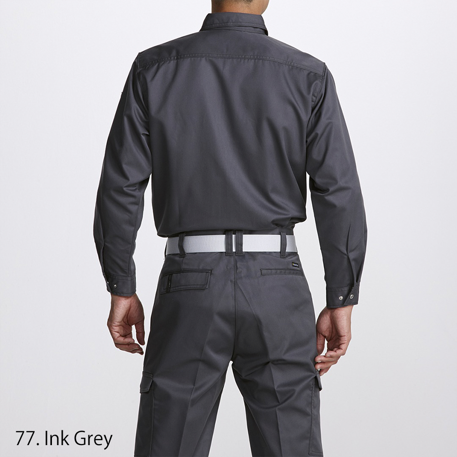 Back view of Toraichi long sleeve tobi shirt showing clean seams and ergonomic cut