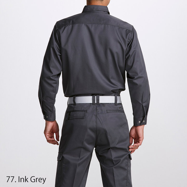 Back view of Toraichi long sleeve tobi shirt showing clean seams and ergonomic cut