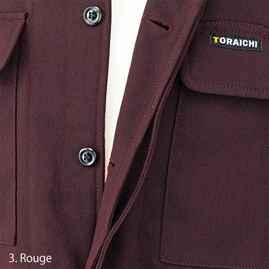 Side angle showing structured shoulders and long sleeve silhouette of Toraichi Japanese workwear shirt