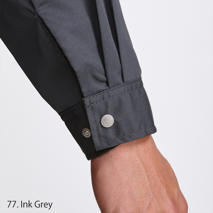 Toraichi 2151-125 workwear shirt lineup in navy, grey, and silver