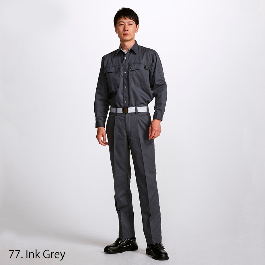 Model wearing Toraichi 2151-125 shirt tucked with white belt