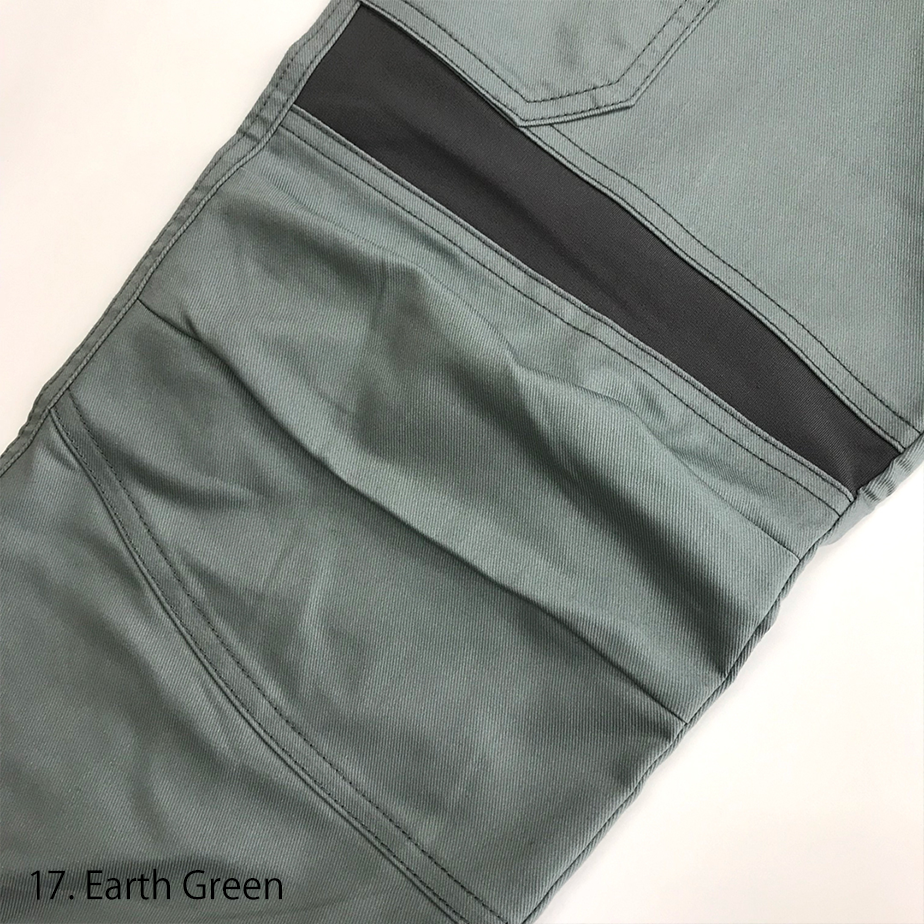 Full-length view of the Toraichi tobi workwear trousers emphasizing the balanced cut and easy mobility suitable for active worksites.