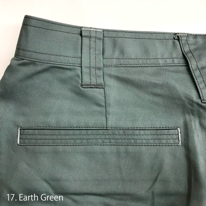 Close-up of the Toraichi Japanese workwear waistband and belt loops highlighting durable stitching and secure construction.